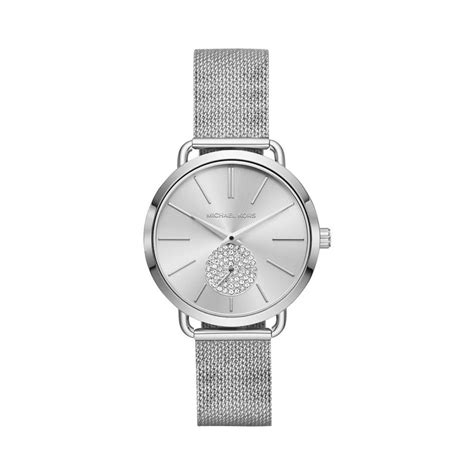 michael kors womens portia mesh bracelet watch silver|Michael Kors Women's Portia Stainless Steel Mesh .